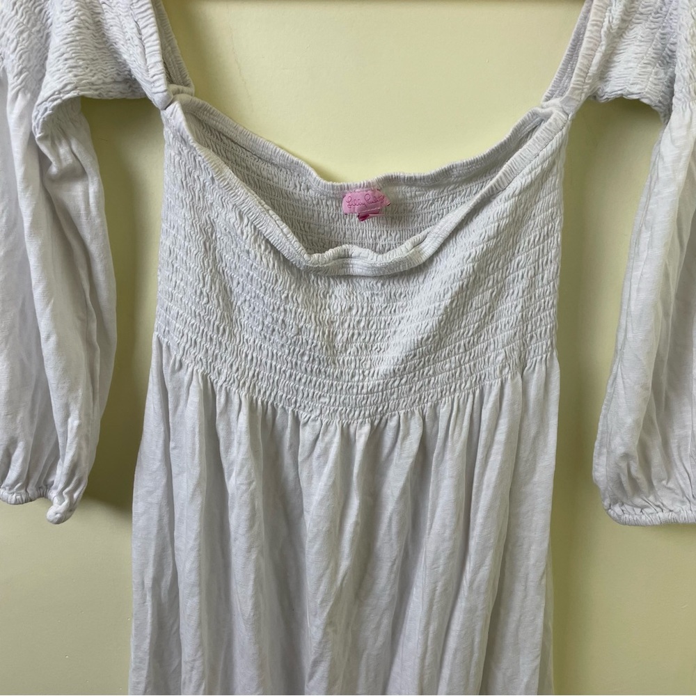 Lilly Pulitzer Trina Off-The-Shoulder WHITE BEACH DRESS SZ Medium - Picture 14 of 14
